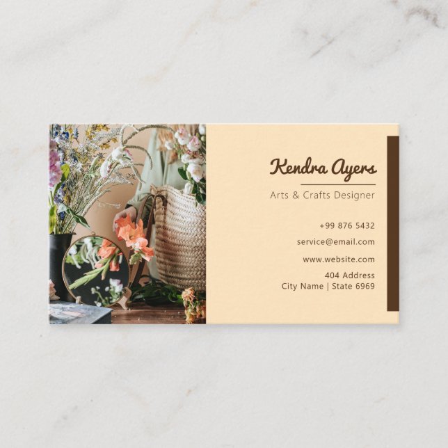 Modern Arts & Crafts | Minimalist Business Card (Front)