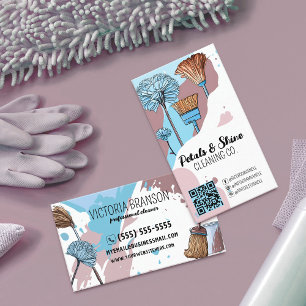 Modern Artsy Colour Splash Professional Cleaner Business Card