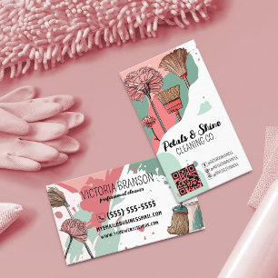 Modern Artsy Colour Splash Professional Cleaner Business Card