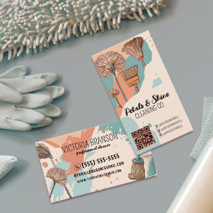 Modern Artsy Colour Splash Professional Cleaner Business Card