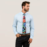 Modern Artsy Coral Blue Floral Watercolor Pattern Tie<br><div class="desc">This artsy and modern print is perfect for the trendy and fashionable woman. It features hand-painted coral orange, coral pink, red, classic blue, and fern green flowers and leaves on top of a simple dark navy blue background, It's a modern, country, pretty, unique, and original design. Stylize with this hand-painted...</div>