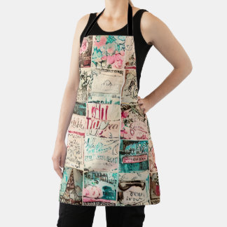 Modern artsy painting collage background  apron