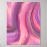 Modern Artsy Pink Coral Purple Abstract Art