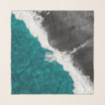 Modern Artsy Teal Blue Black Ocean Beach Waves Scarf<br><div class="desc">Transform your style with this trendy design. It features an artsy and modern teal blue and grey black ocean beach waves, print that will add some panache and fashionable flair to your personal inventory of accessories and fashion products, or if this design exemplifies a friend or family it would make...</div>