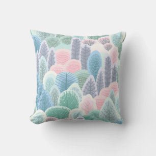 Modern Artsy Winter Trees Cushion