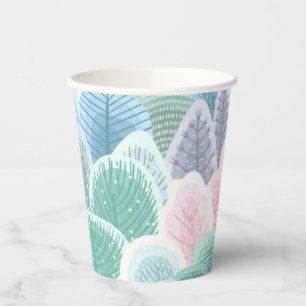Modern Artsy Winter Trees Paper Cups