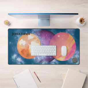 Modern artwork personalised universe background desk mat