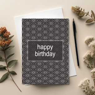 Modern Asanoha Geometric Pattern Birthday Card
