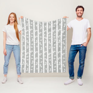 Modern Aspen Trees Fleece Blanket