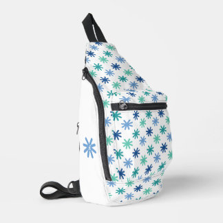 Modern AsteriskS Ocean Colours On White-Personalis Sling Bag