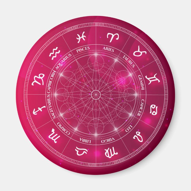 Modern Astrology Wheel zodiac gift Magnet (Front)