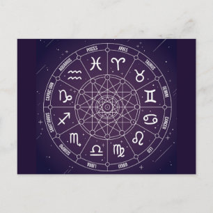Modern Astrology Wheel zodiac gift Postcard