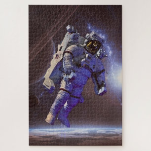 Modern Astronaut Digital Space Jigsaw Puzzle
