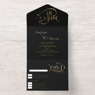 Modern At Last Text  All In One Invitation