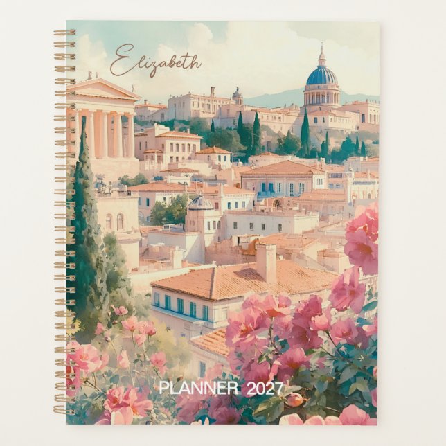 Modern Athens, Greece Personalized Planner (Front)