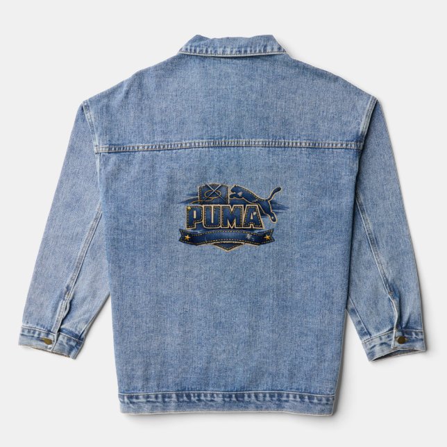 Modern Athletic Inspired Denim Jacket Design  (Back)