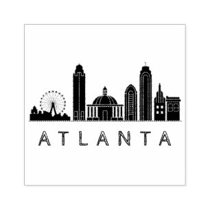 Modern Atlanta Georgia Stylised Skyline Rubber Stamp