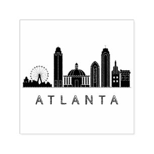 Modern Atlanta Georgia Stylised Skyline Self-inking Stamp