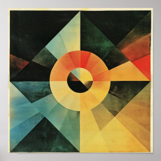 modern atomic bauhaus abstract colourful art poster