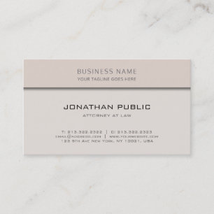 Modern Attorney At Law Office Lawyer Elegant Plain Business Card