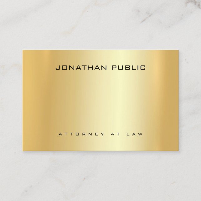 Modern Attorney Lawyer Gold Template Law Office Business Card (Front)