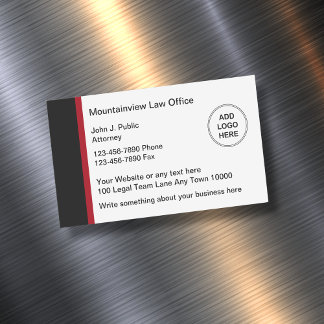 Modern Attorney Logo Template Magnetic Business Card