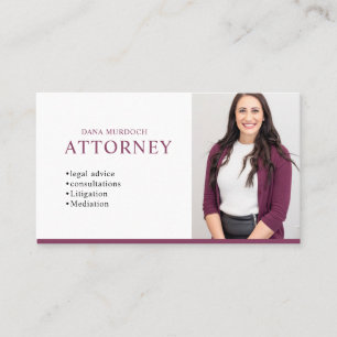 Modern Attorney Professional Photo Business Card