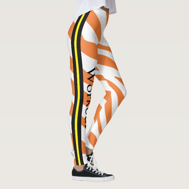 Modern attractive design for workout l Orange Leggings (Right)