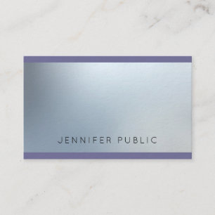 Modern Attractive Silver Look Glam Plain Luxury Business Card