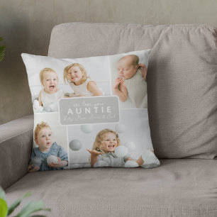 Modern Auntie 4 Photo Grey Cushion