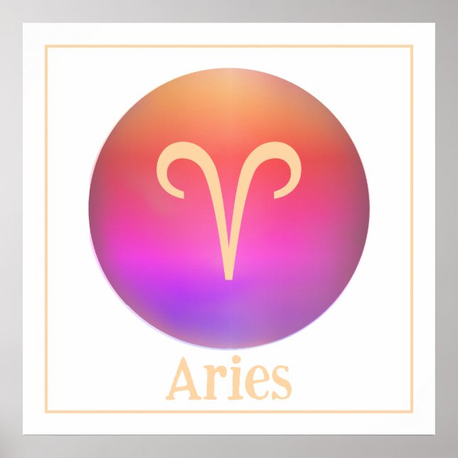 Modern Aura Aries Zodiac Poster (Front)