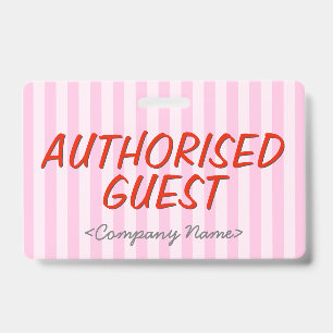 Modern "AUTHORISED GUEST" Badge ID Badge