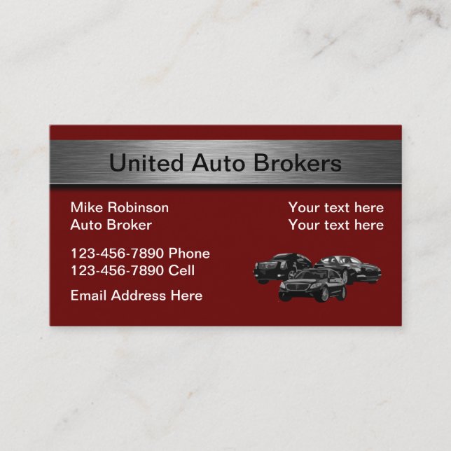 Modern Auto Broker Business Card (Front)