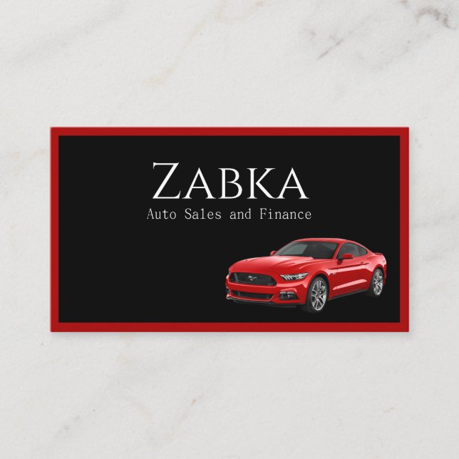 Modern Auto Car Sales Dealership Business Card (Front)