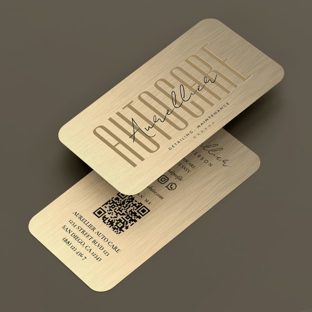 Modern Auto Care Car Driver Elegant Gold Metallic Business Card (Modern Auto Care Car Driver Elegant Gold Metallic Business Card
)