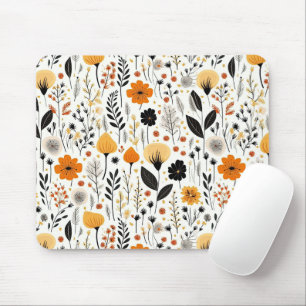 Modern Autumn Fall Boho Botanical Floral  Mouse Pad