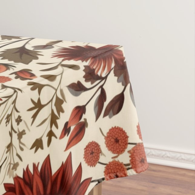 Modern Autumn Fall Botanical Floral  Tablecloth (In Situ)