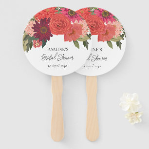 Modern Autumn Floral Bridal Shower  Hand Fan