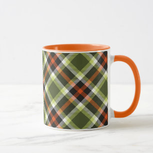 Modern Autumn Foliage Plaid Pattern Mug