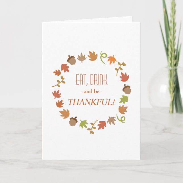 Modern Autumn Happy Thanksgiving Holiday Card (Front)