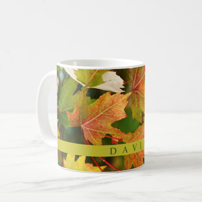 Modern Autumn Leaves Coffee Mug (Front Left)