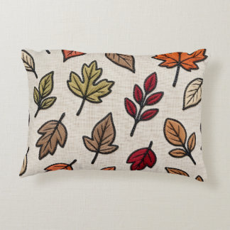 Modern Autumn Leaves Embroidered Aesthetic Decorative Cushion