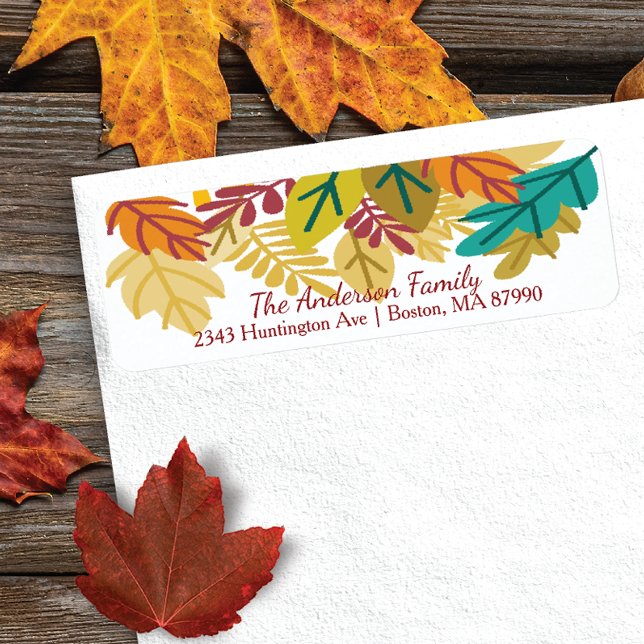 Modern Autumn Leaves Return Address Label (Creator Uploaded)