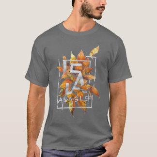 Modern Autumn Leaves Typography T-Shirt