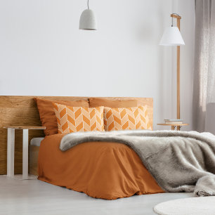 Modern Autumn Orange Peach Herringbone Chevron Pillowcase
