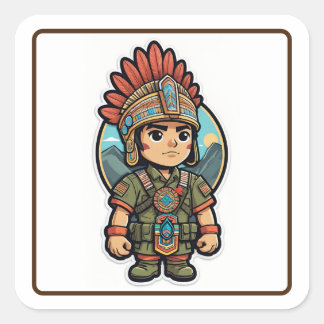 Modern Aztec Warrior Sticker