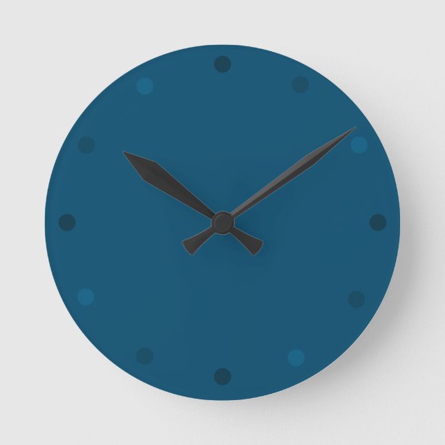 Modern Azure Blue Wall Clock (Front)