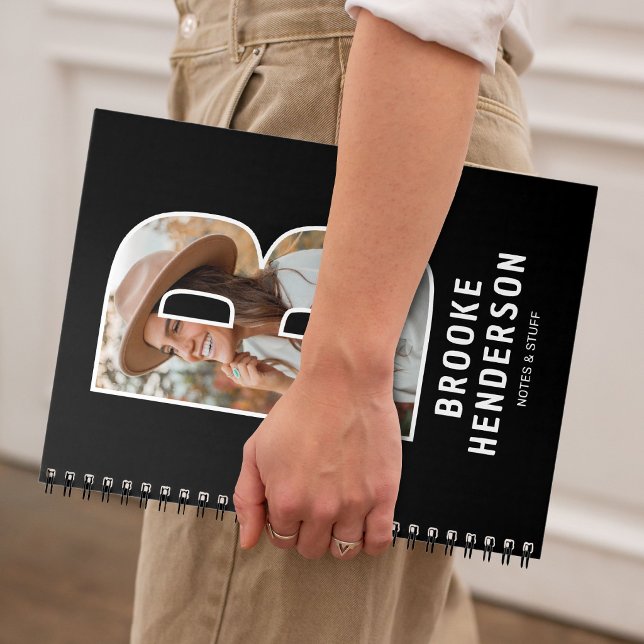 Modern "B" Photo Initial Monogram Notebook (Creator Uploaded)