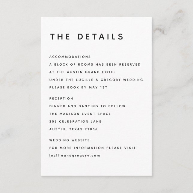 Modern B&W Editorial All Caps  Enclosure Card (Front)