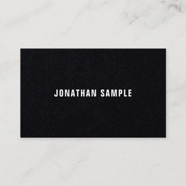 Modern B&W Plain Elegant Sleek Professional Luxury Business Card (Front)